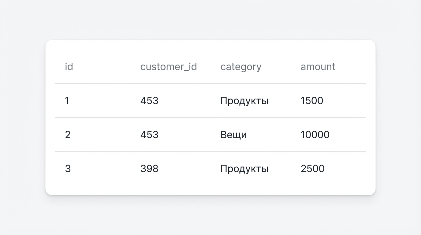 Таблица orders